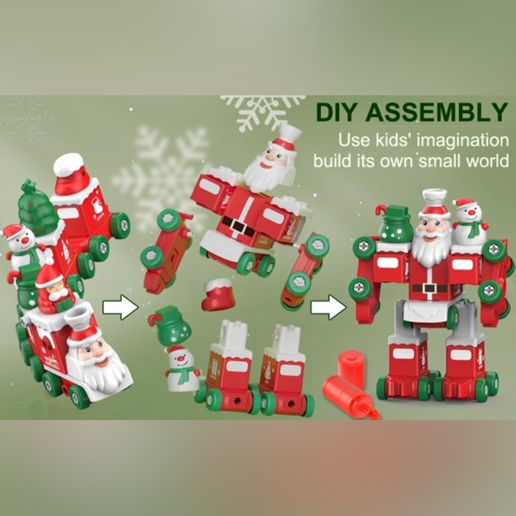 🆕 - 73 pc Christmas Kids Train/Robot Transformer STEM Building Construction Toy - Picture 15 of 16
